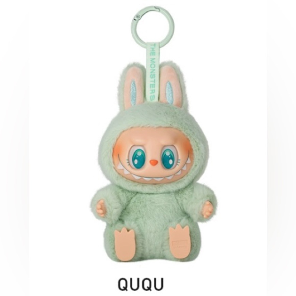 Have a Seat QuQu Plush Pendant PopMart Labubu. Newer version comes in dust bag.
